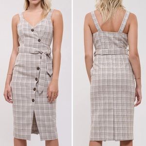 NWT J.O.A. Asymmetrical Button Plaid Dress